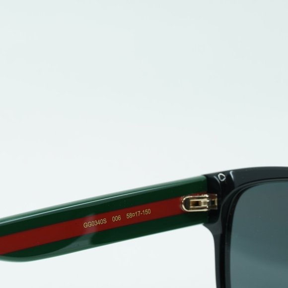 FINAL PRICE NEW GUCCI GG0340S 006 BLACK/MULTICOLOR GREY MENS SUNGLASSES - Picture 7 of 11